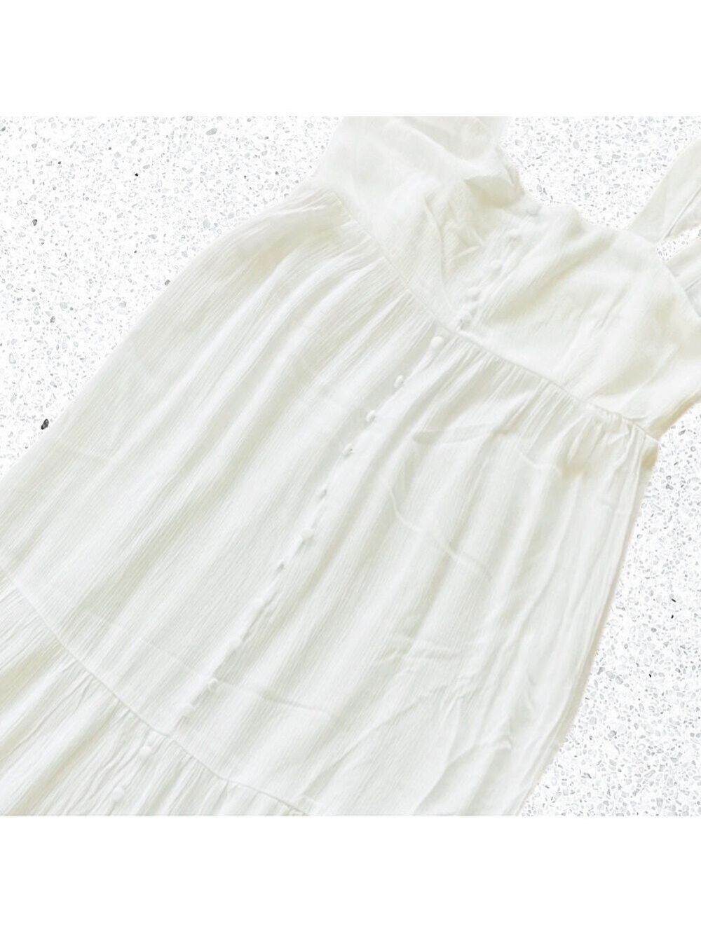 BB Dakota By Steve Madden Babydoll Maxi Dress Flutter Sleeve Tiered Women’s XS - Picture 6 of 12